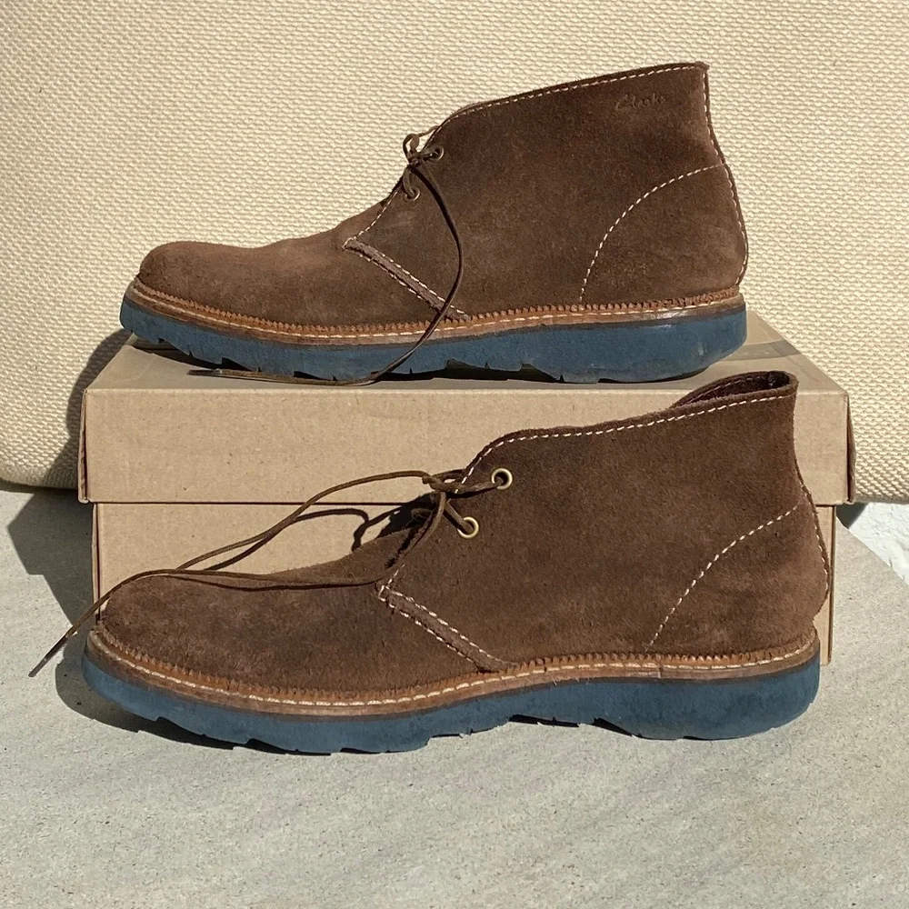 Clarks Frelan Hi boots brown suede 8.5 M